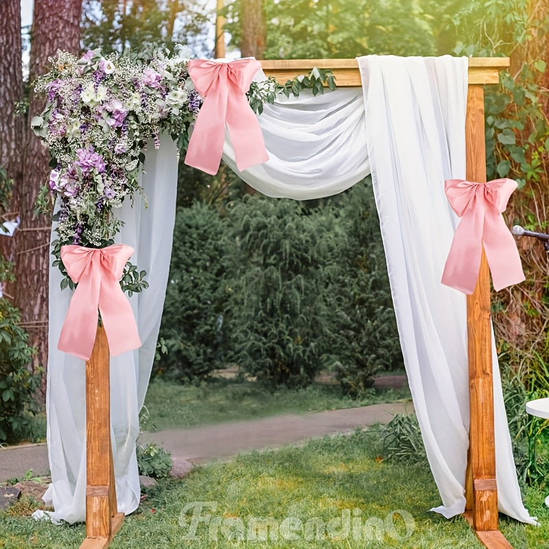 25pcs Elegant Chair Sashes with Bow Tie Polyester 6.69x108.27 Inch Hand Wash Only Contemporary Style All-in-One Design for Wedding Reception Banquet Party Decor Event Decoration Valentine'S Day Birthday Celebration