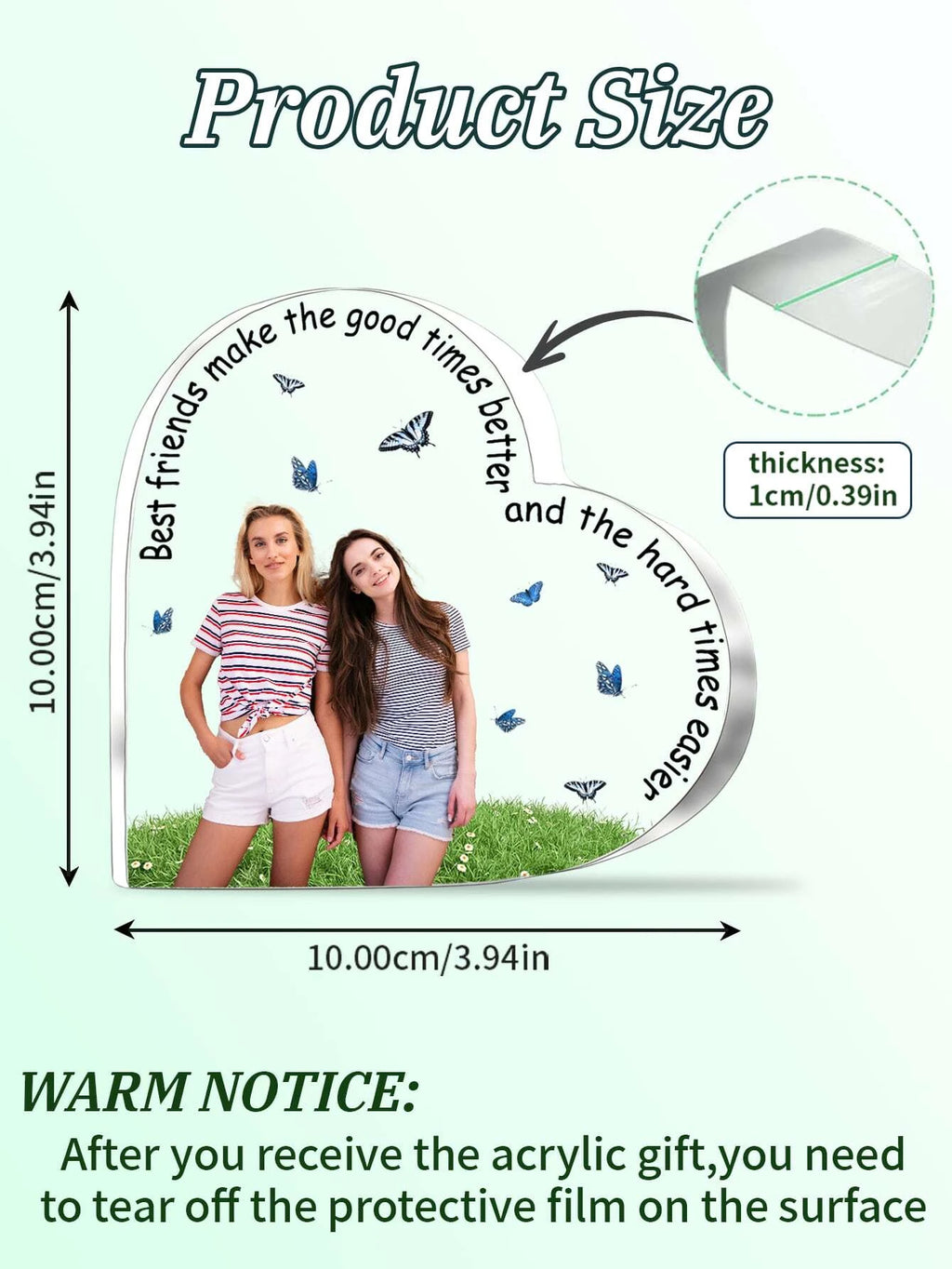 1 Piece Custom Heart Shaped Acrylic Plaque Couple Photo Name Personalized Gift For Valentine Wedding Anniversary Christmas Home