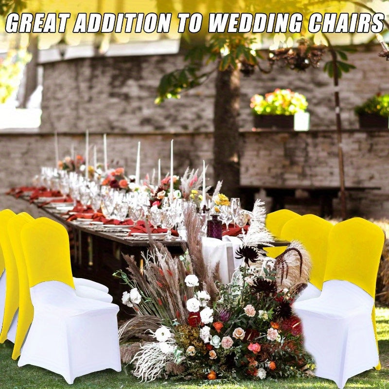 10pcs Stretch Spandex Chair Cap Covers - Elastic Band Chair Toppers for Weddings, Parties & Events