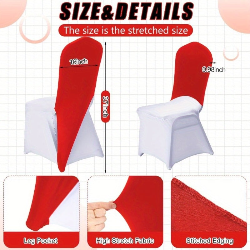 10pcs Stretch Spandex Chair Cap Covers - Elastic Band Chair Toppers for Weddings, Parties & Events