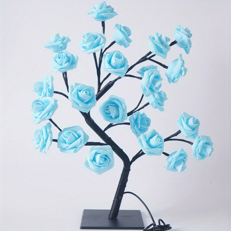 1pc Rose Tree Lamp, DIY Branches Night Lights, Flower Lamp For Valentine's Day Wedding Decor, Bedroom Home Decor