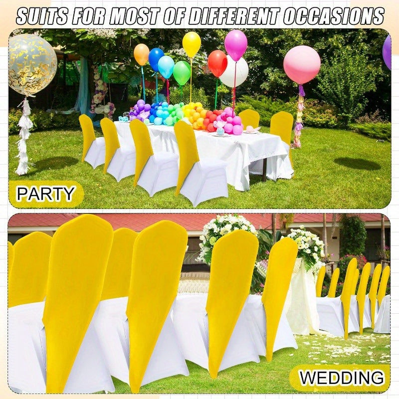 10pcs Stretch Spandex Chair Cap Covers - Elastic Band Chair Toppers for Weddings, Parties & Events