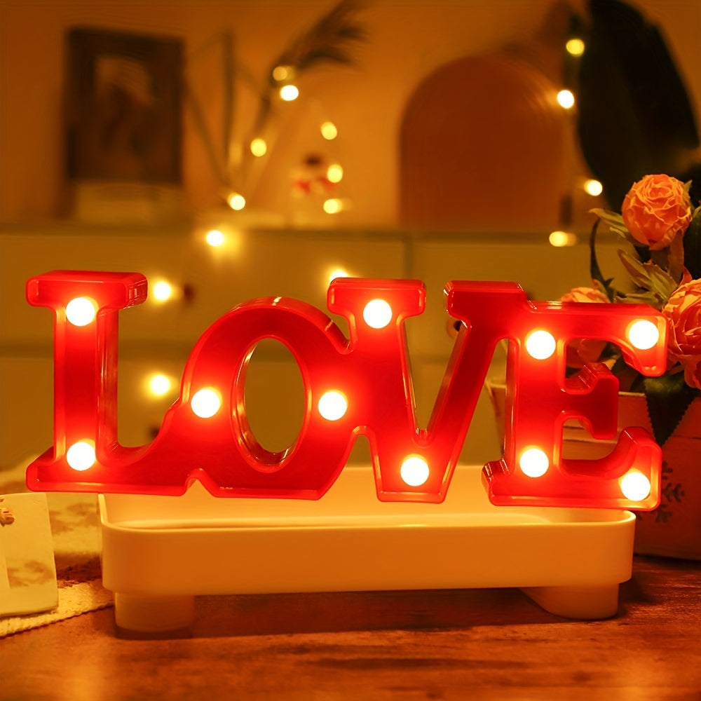 1pc Romantic Love Shaped Night Light, Battery Powered Indoor Desktop, Bedside, And Wall Decorative Lights, Suitable As Gifts For Valentine's Day, Thanksgiving, Loved Ones, Friends, Or Birthday, Party, Proposal, Wedding Decora