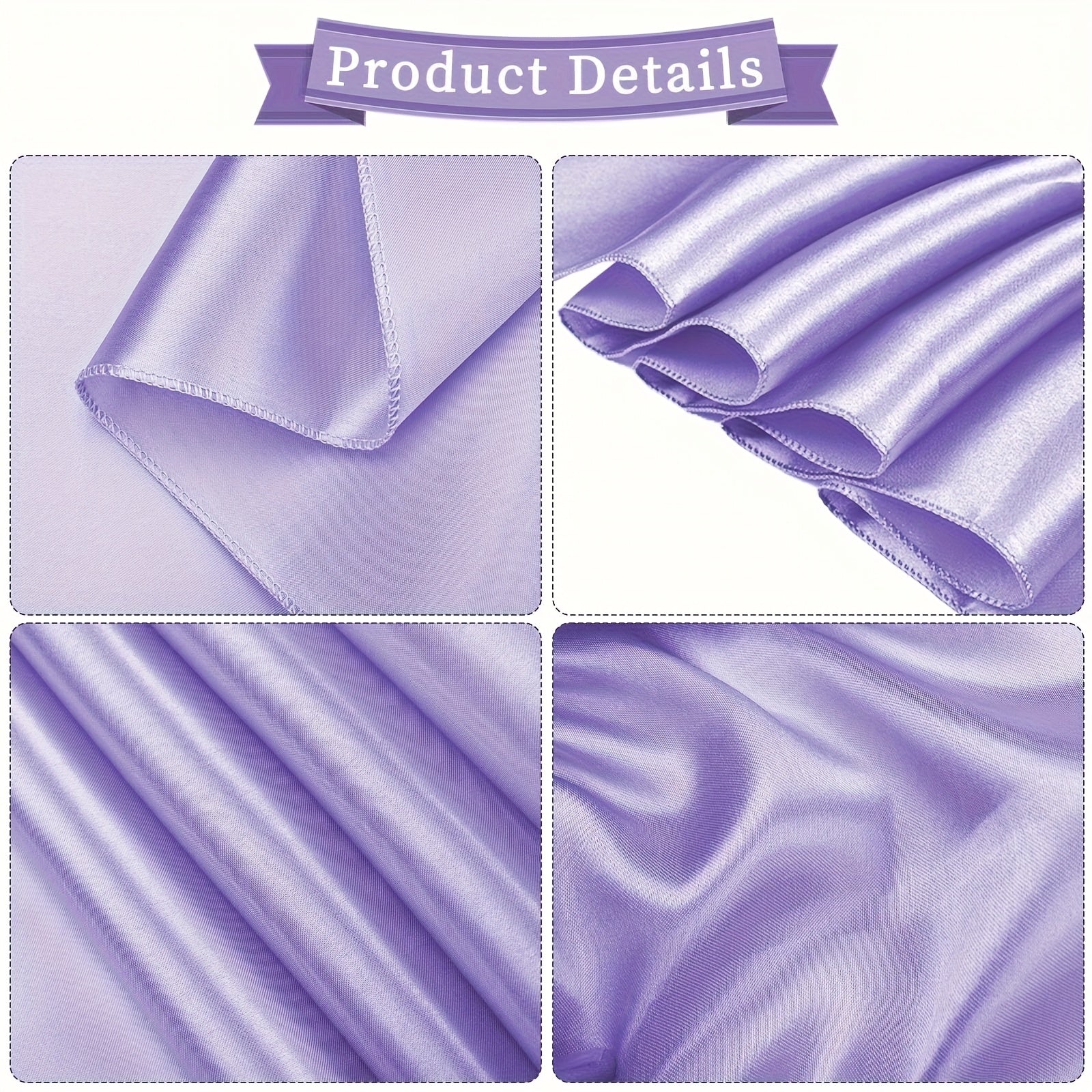 10-Pack Satin Chair Ties & Table Runners - 7x108 Inch Party Streamers for Weddings, Birthdays & Events