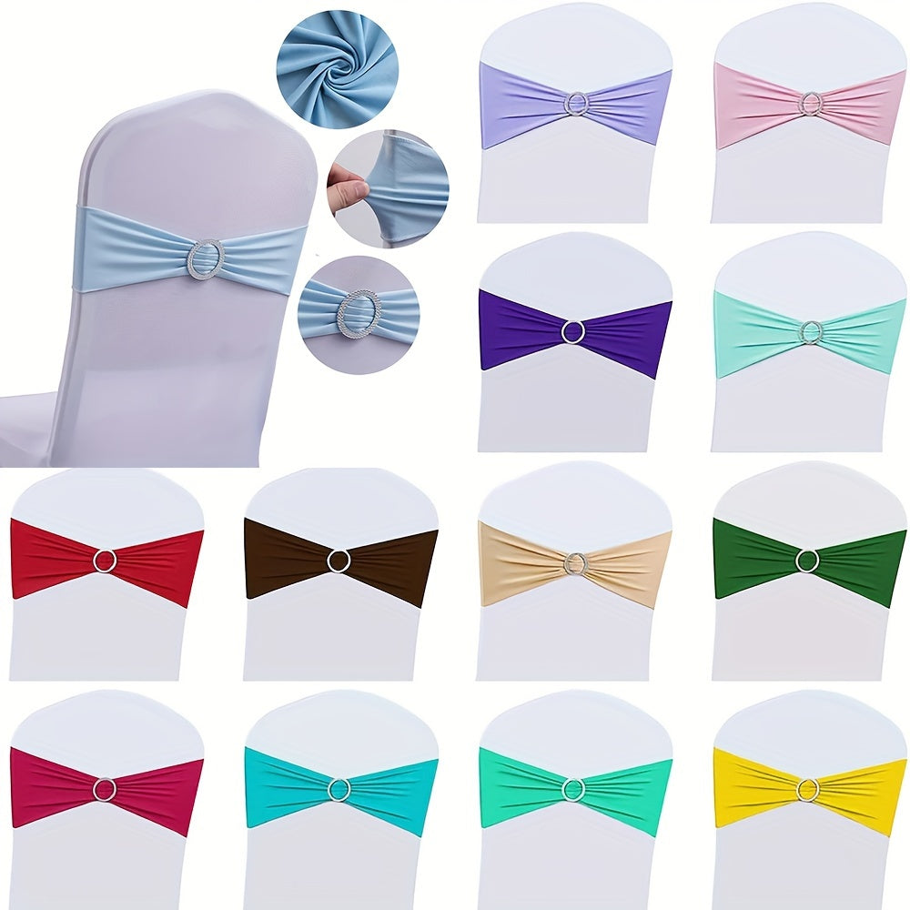 60-Piece Spandex Elastic Chair Sash with Butterfly Knot for Wedding Reception - Universal Stretch Chair Covers with Buckle Slider, Suitable for Banquet, Party, Hotel Event Decorations in Deep Pink, Ideal for Decorating Gradua