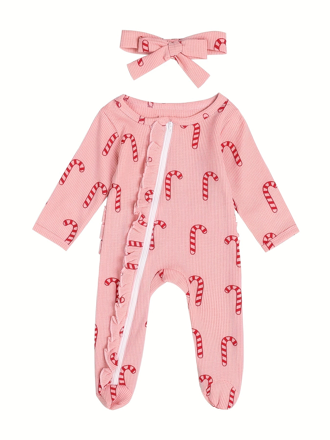 Infant Baby Girls Christmas Clothing New Born Baby Footies Pink Romper, for Outdoor