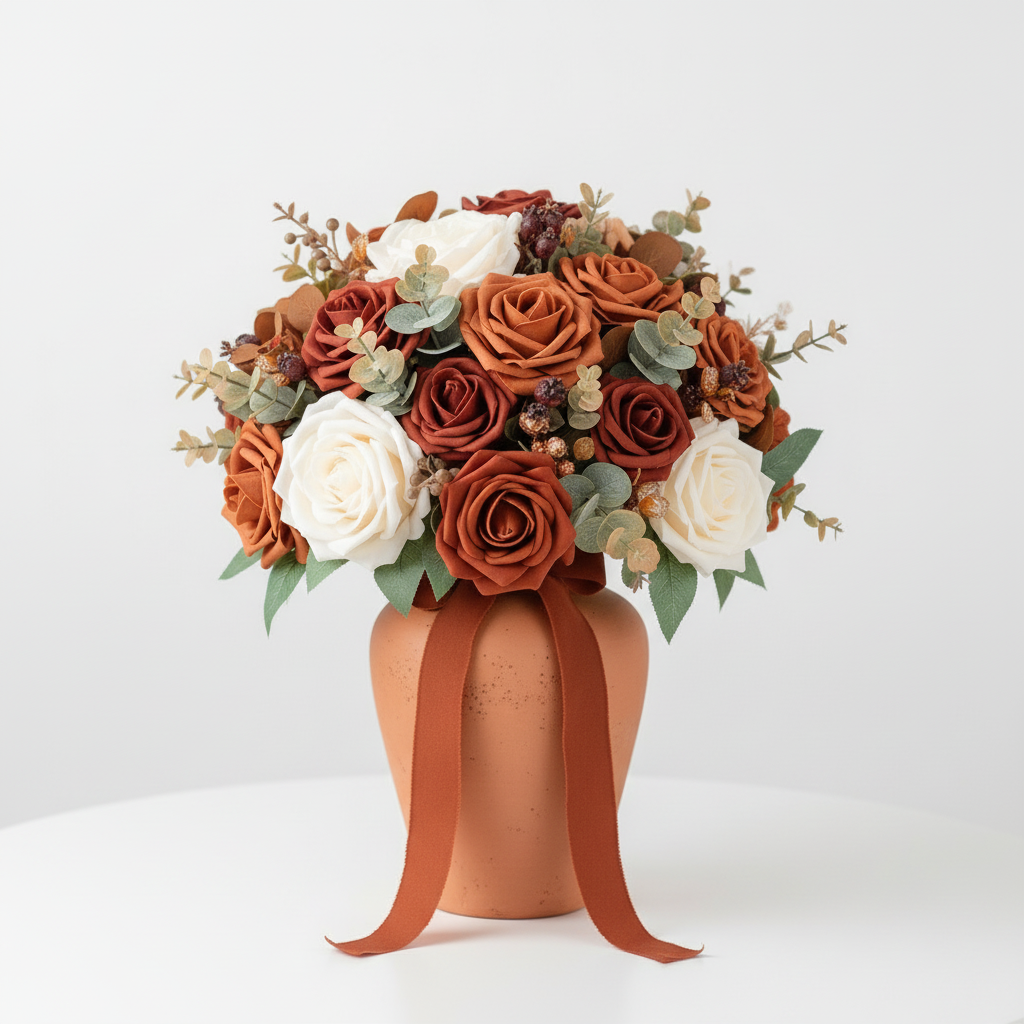 Détail centre de table terracotta