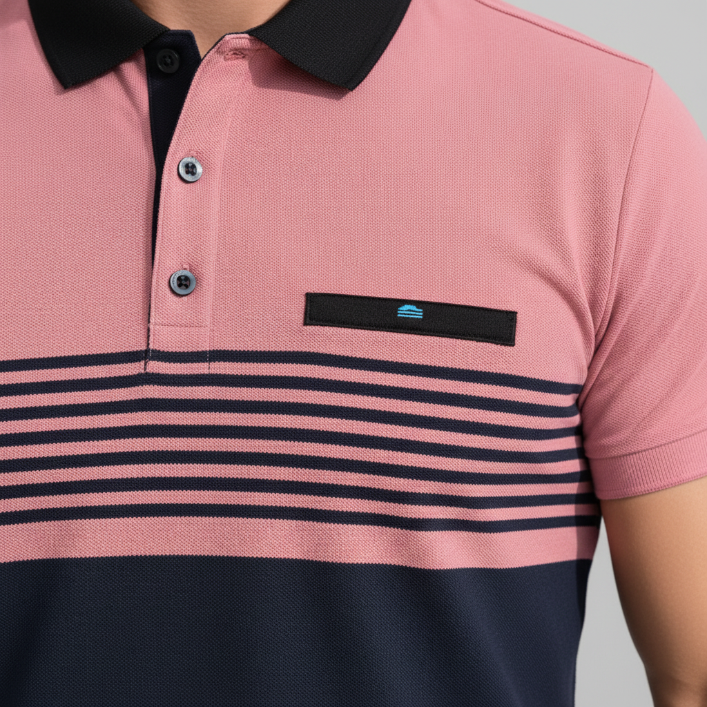 Détail imprimé digital t-shirt rose