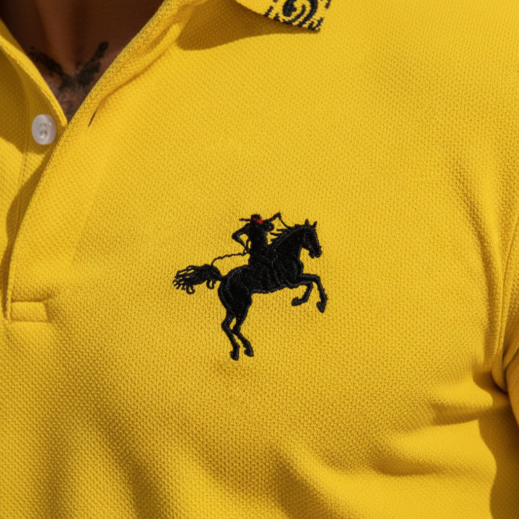 Détail imprimé t-shirt jaune