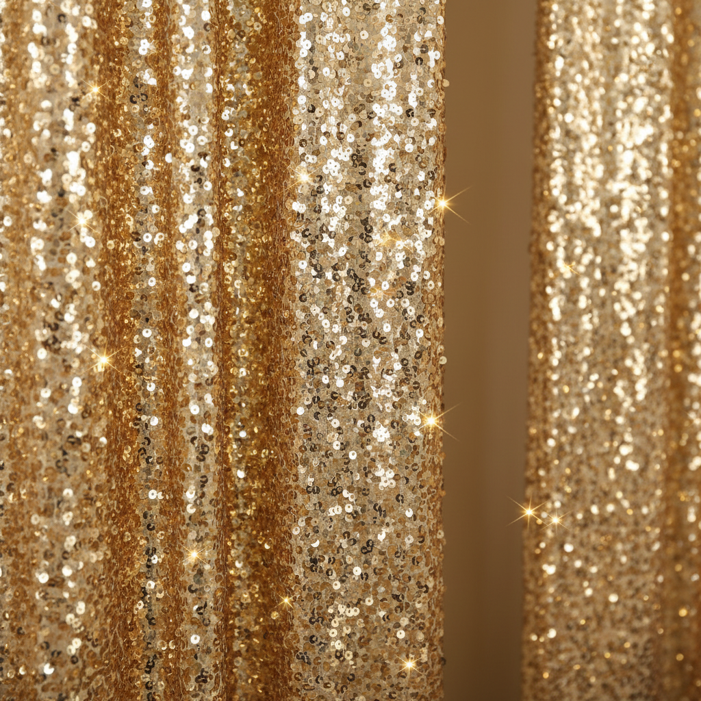 Détail paillettes dorées