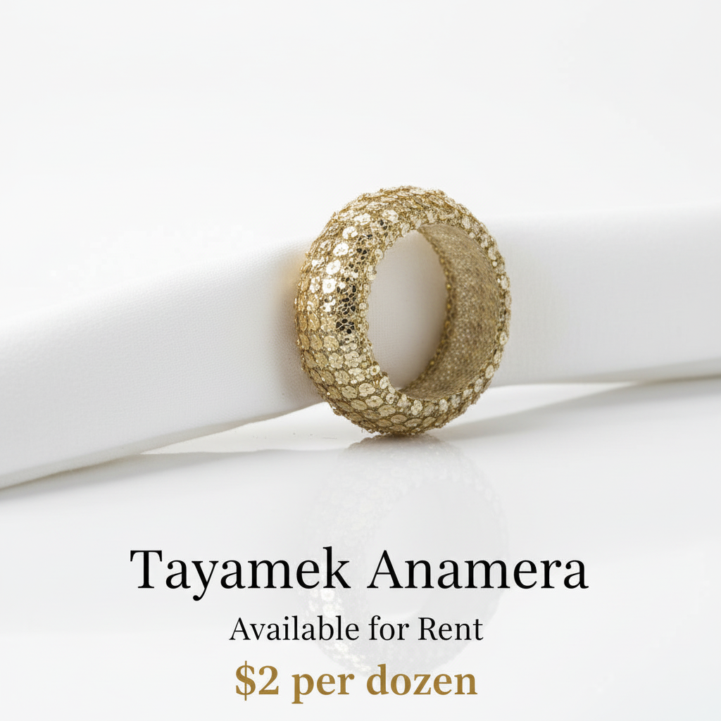 Détail rond de serviette doré