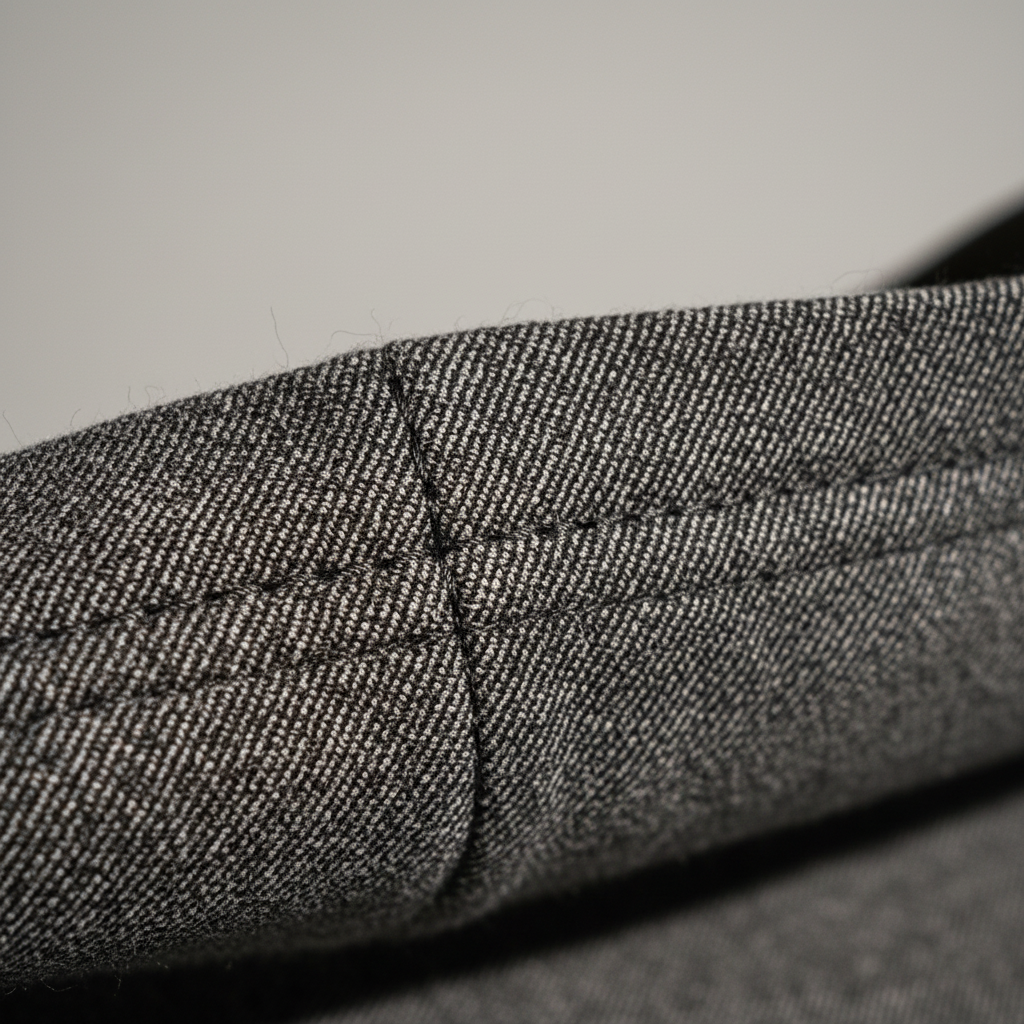 Détail tissu pantalon gris