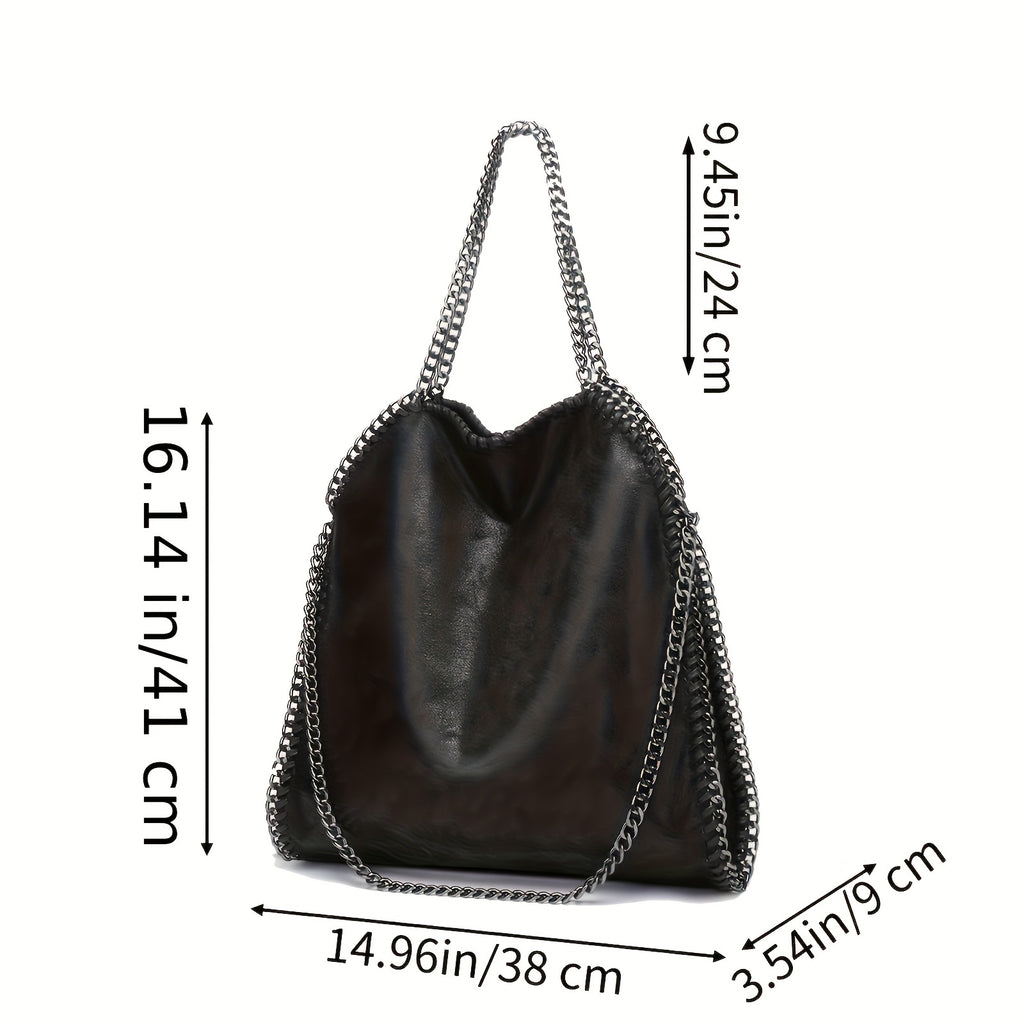[Soft Faux Leather Chain Bag] Ultra-Soft Faux Leather Women's Handbag - Stylish and Simple Chain Bag with Shoulder Strap - Perfect for Valentine's Day Gift