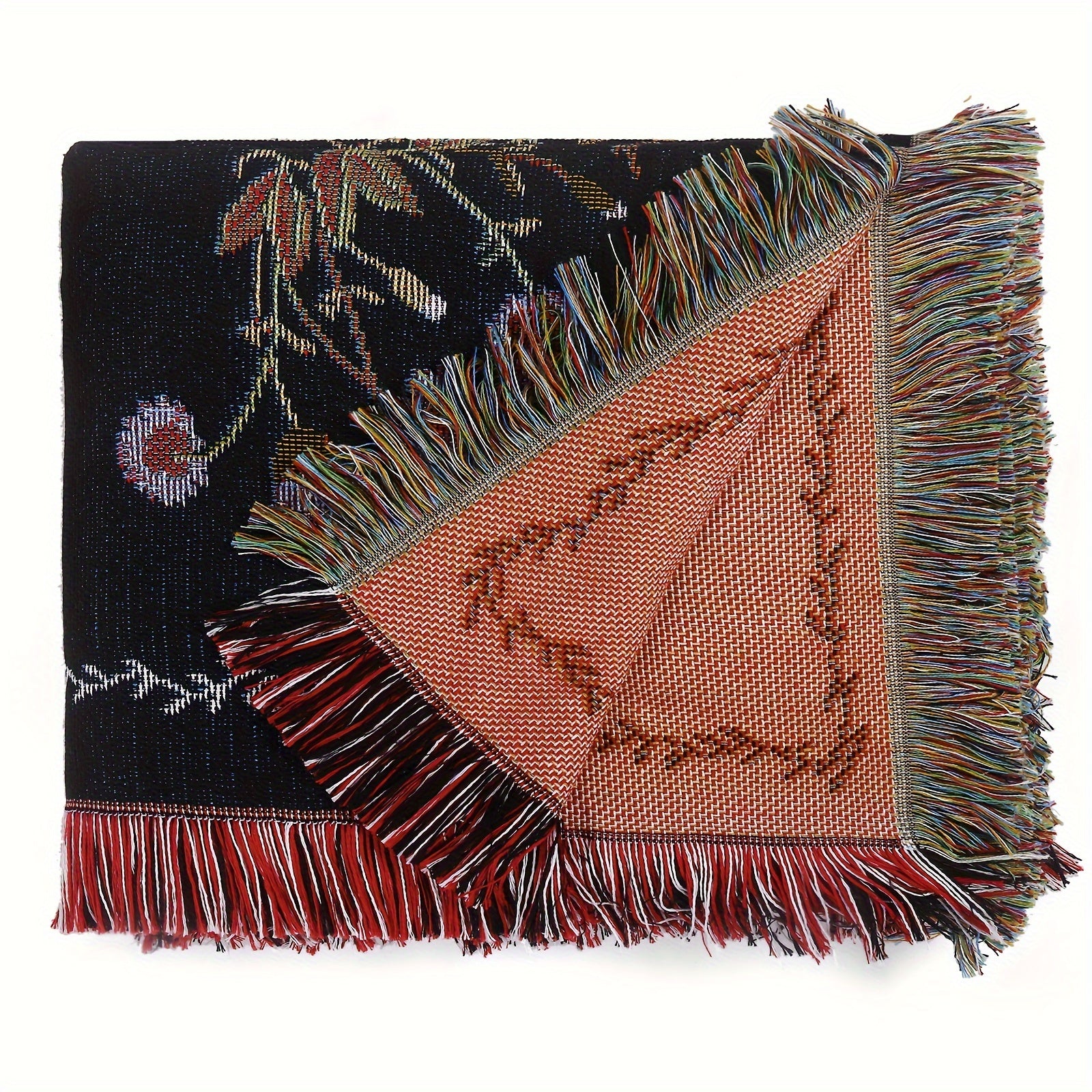 1PC Moon Phase Woven Double Sided Multipurpose Blanket Bohemian Hippie Room Decoration Abstract Geometry Blanket Tassel Woven Blanket Sofa Blanket Outdoor Hiking Backpacking Beach Travel Decorative Blanket Woven Picnic Throw