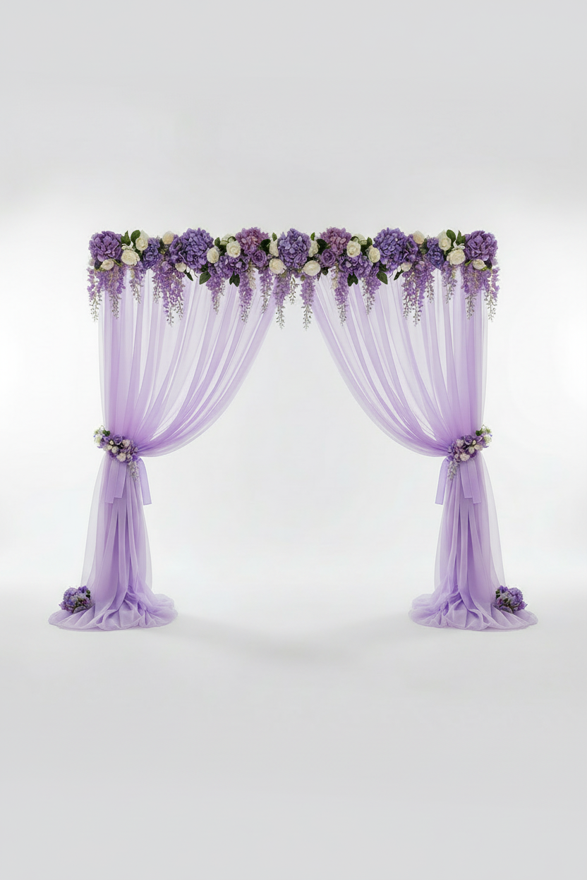 Deux rideaux violets