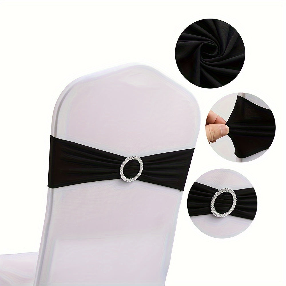60-Piece Spandex Elastic Chair Sash with Butterfly Knot for Wedding Reception - Universal Stretch Chair Covers with Buckle Slider, Suitable for Banquet, Party, Hotel Event Decorations in Deep Pink, Ideal for Decorating Gradua
