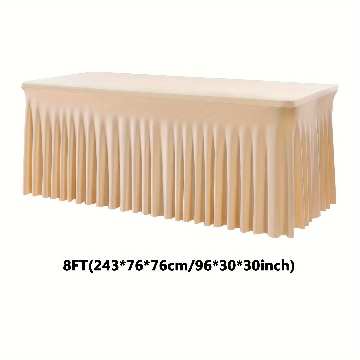 One Piece of Spandex Elastic Tablecloth, Wrinkled Table Cover, Suitable for Parties And Events, Skirted Tablecloth, Banquet Table Cover, Ideal for Weddings, Birthdays, Gatherings, Meetings, Outdoor Events