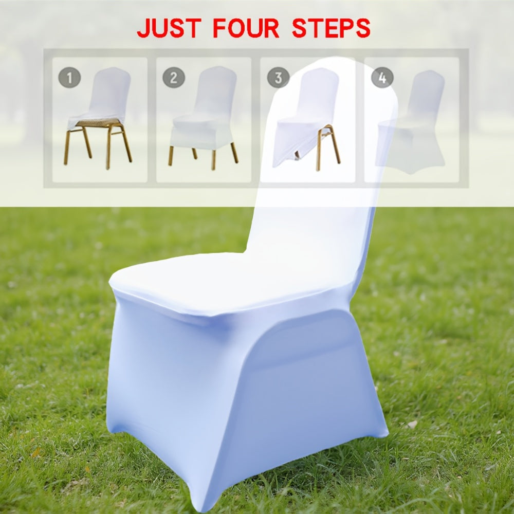 13pcs 25pcs of Elastic Chair Cover Black White Elastic Spandex Banquet Chair Protective Cover Anti-Scratch Anti-Grab Chair Cover Wedding Banquet Party Business Event Chair Decoration Cover