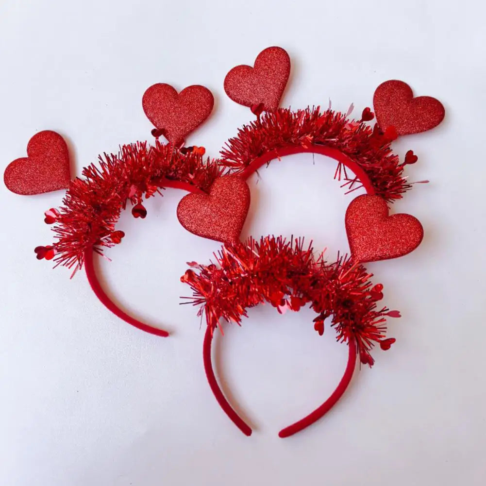 Heart Headband Red Heart Hair Hoop Valentine Day Wedding Headband Love Party Accessory Gift for Women Girls Love Hairband