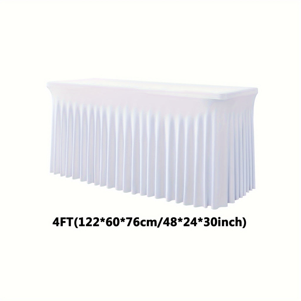 One Piece of Spandex Elastic Tablecloth, Wrinkled Table Cover, Suitable for Parties And Events, Skirted Tablecloth, Banquet Table Cover, Ideal for Weddings, Birthdays, Gatherings, Meetings, Outdoor Events