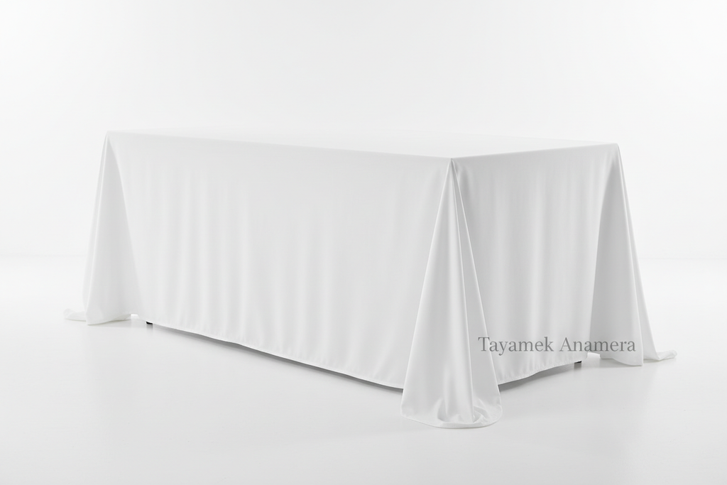 Nappe blanche 90x132" - Vue de côté