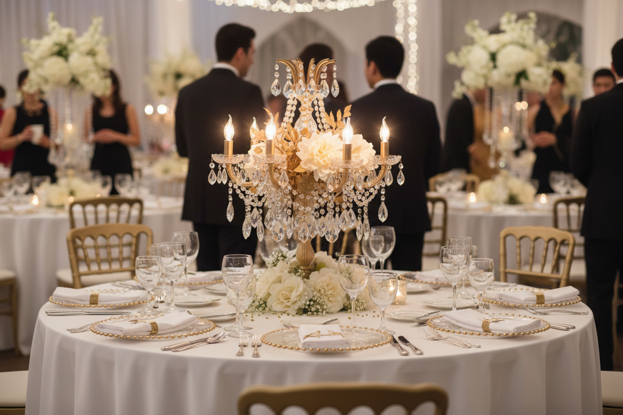 Nappe blanche table mariage