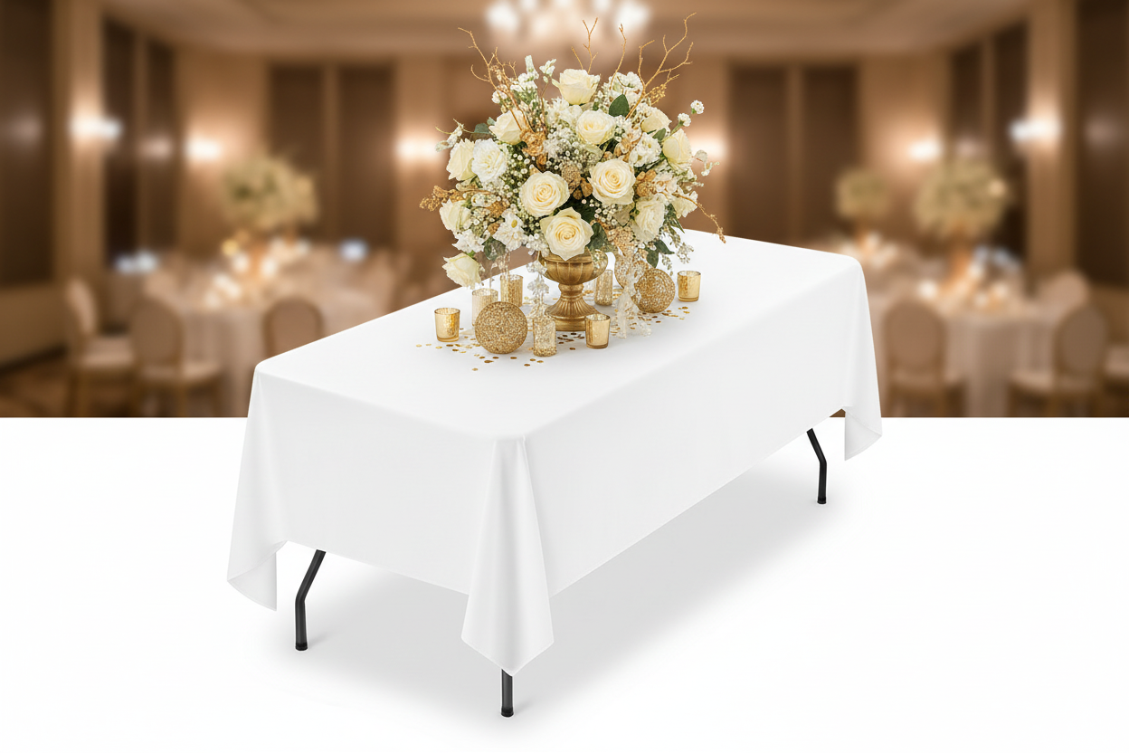 Nappe blanche table événement