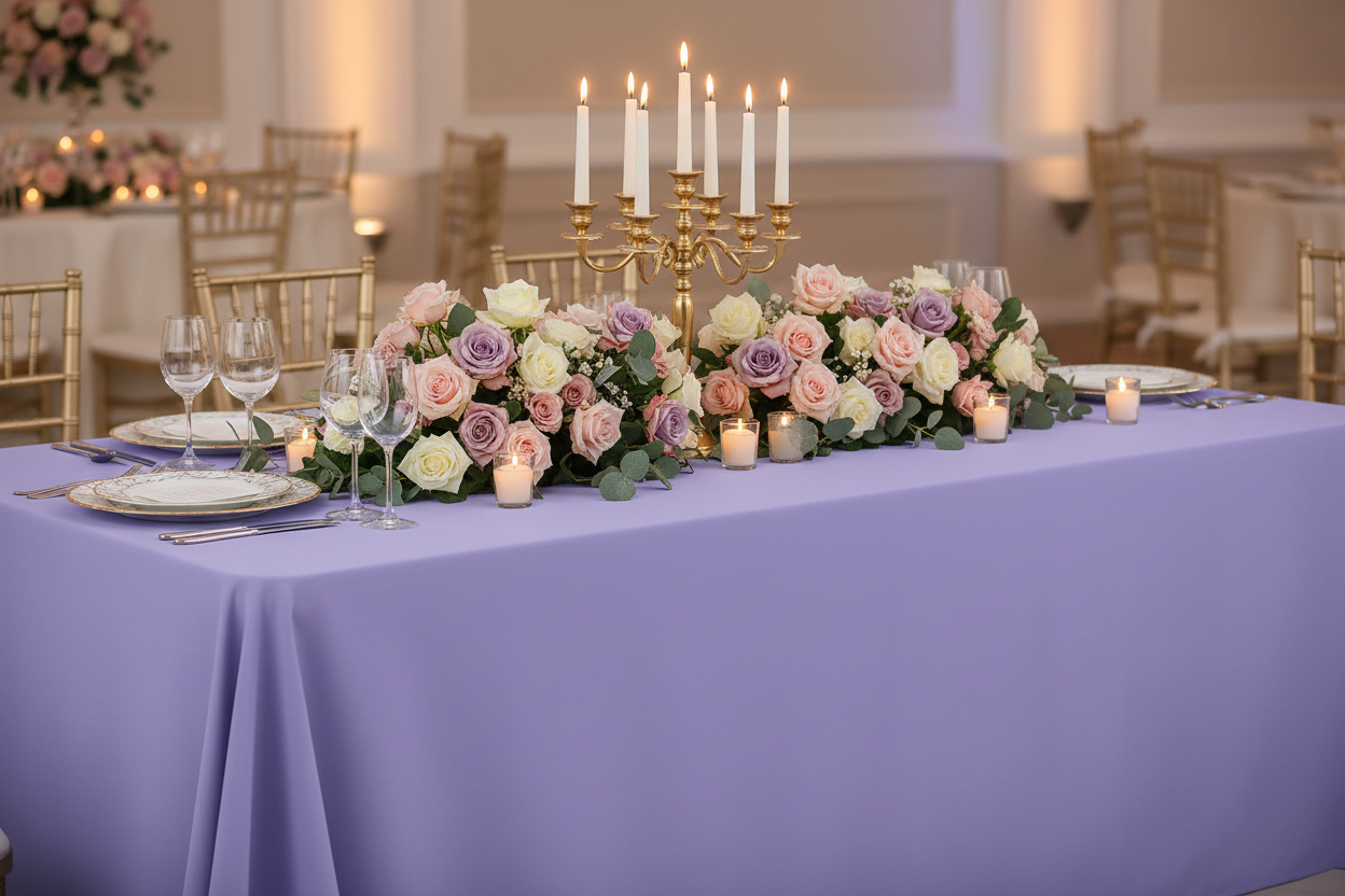 Nappe lavande décor romantique