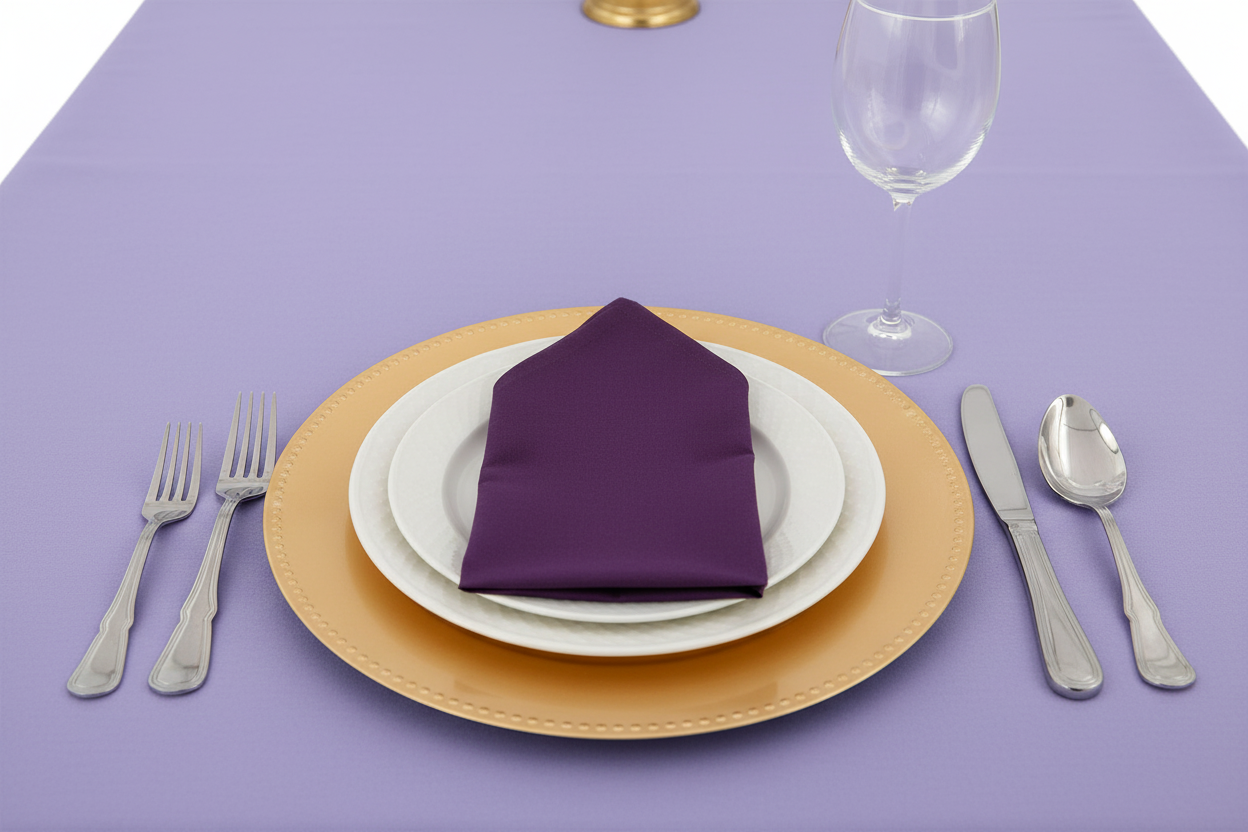 Nappe lavande gros plan couvert