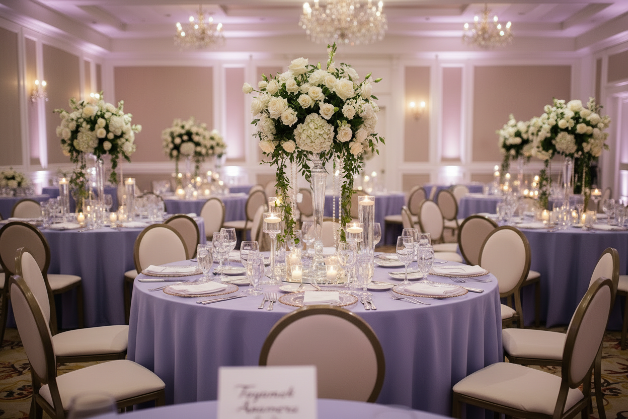 Nappe lavande mariage