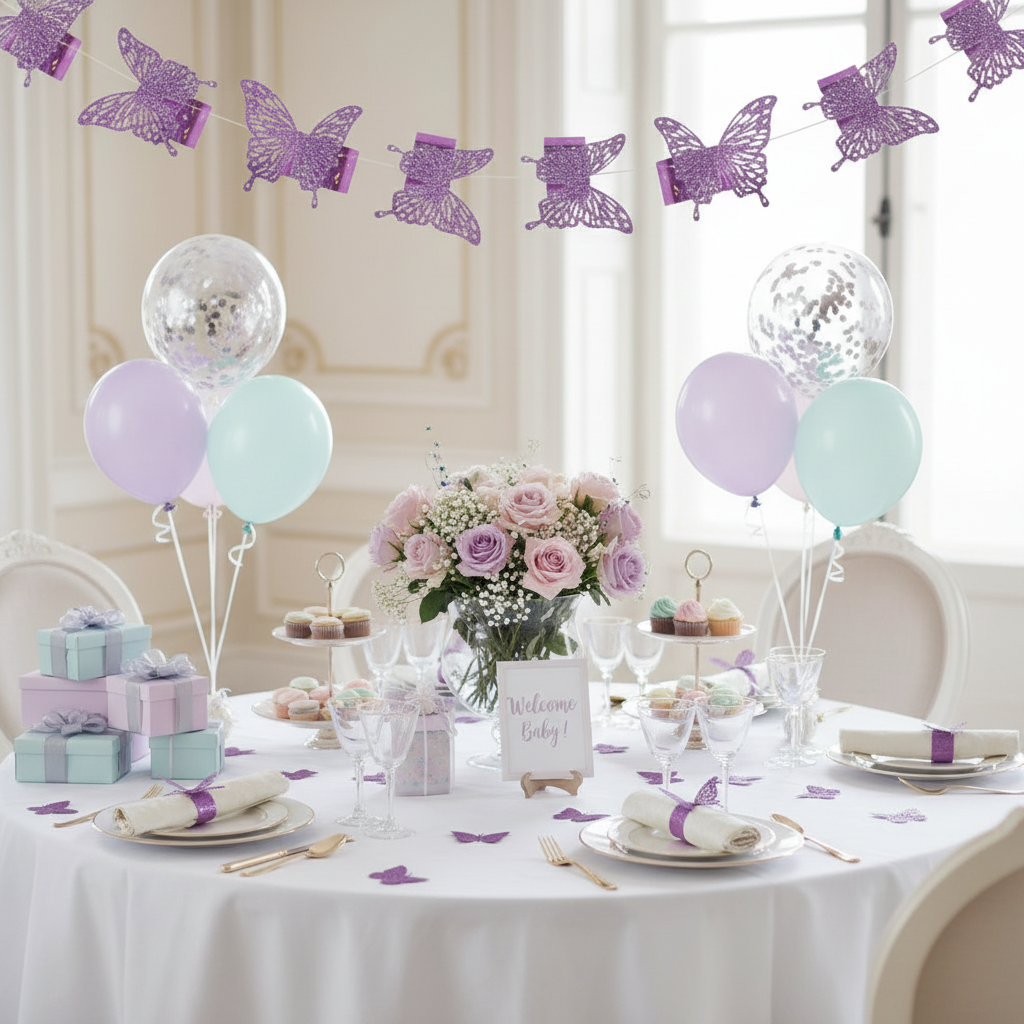 Papillons violets scintillants ensemble