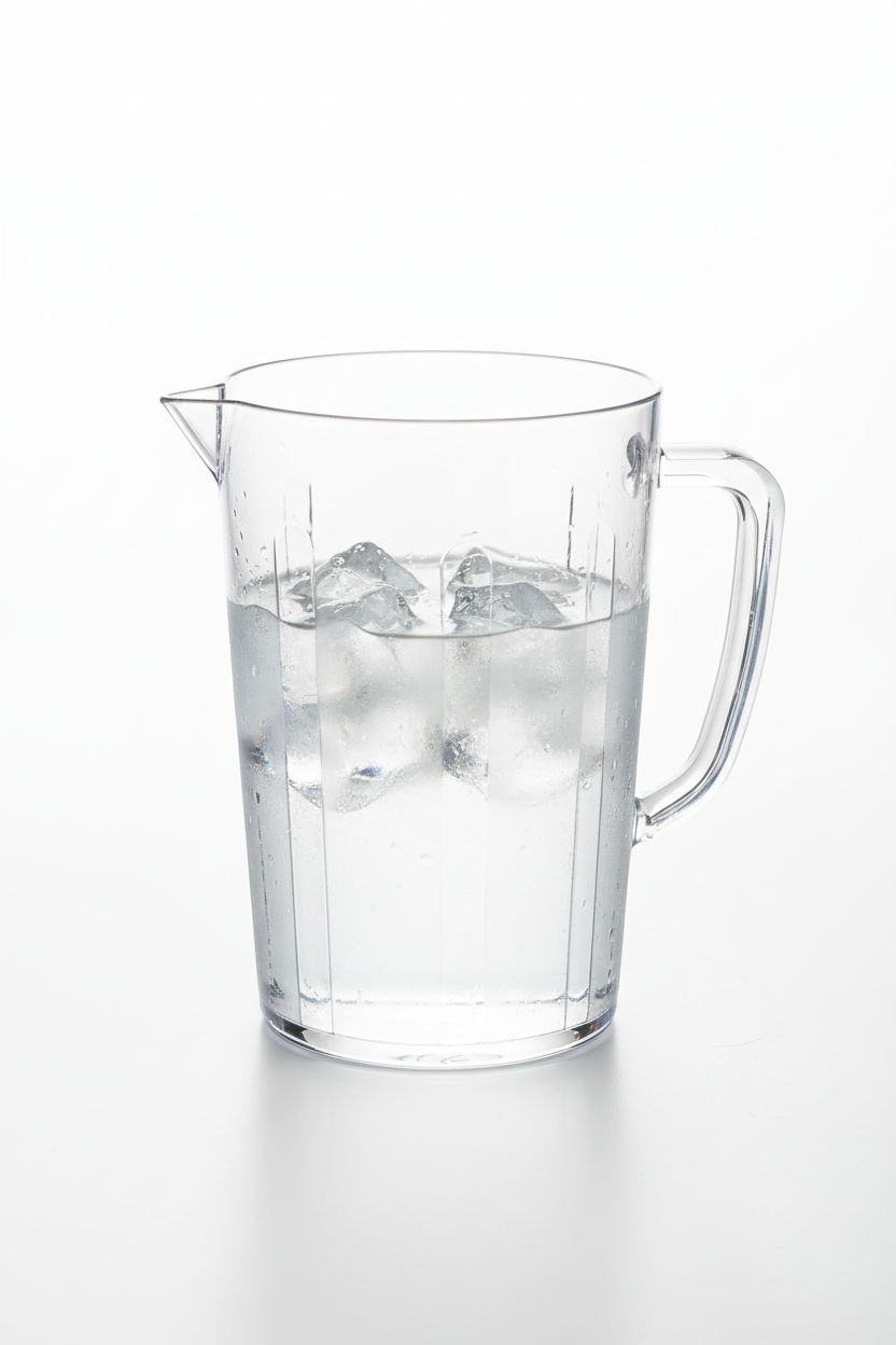 Pichet plastique transparent avec bec