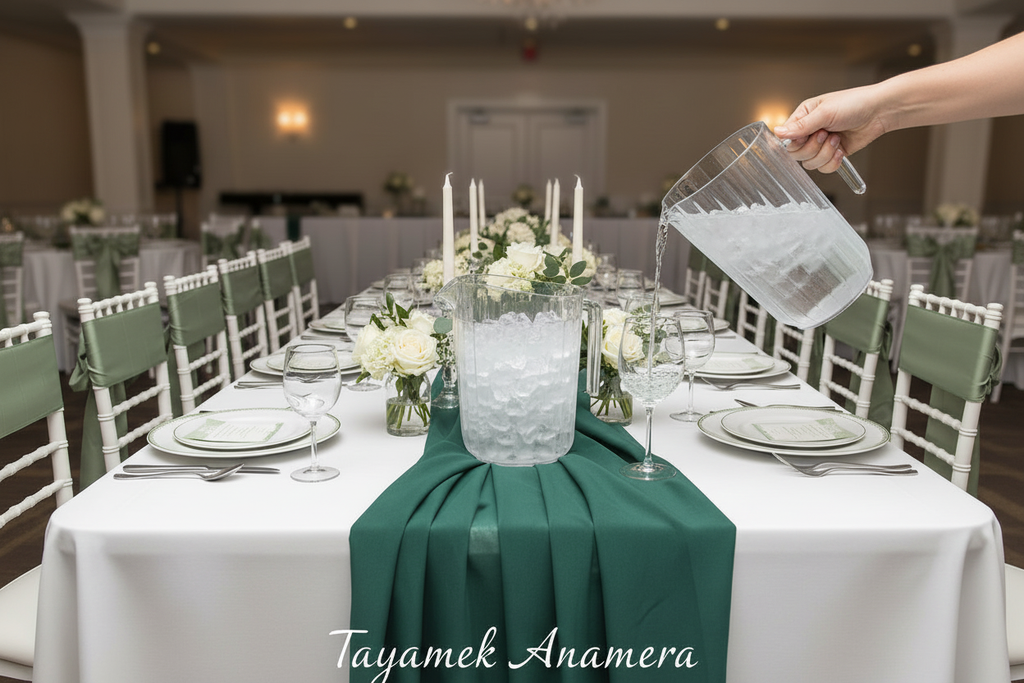 Pichet transparent sur table événement