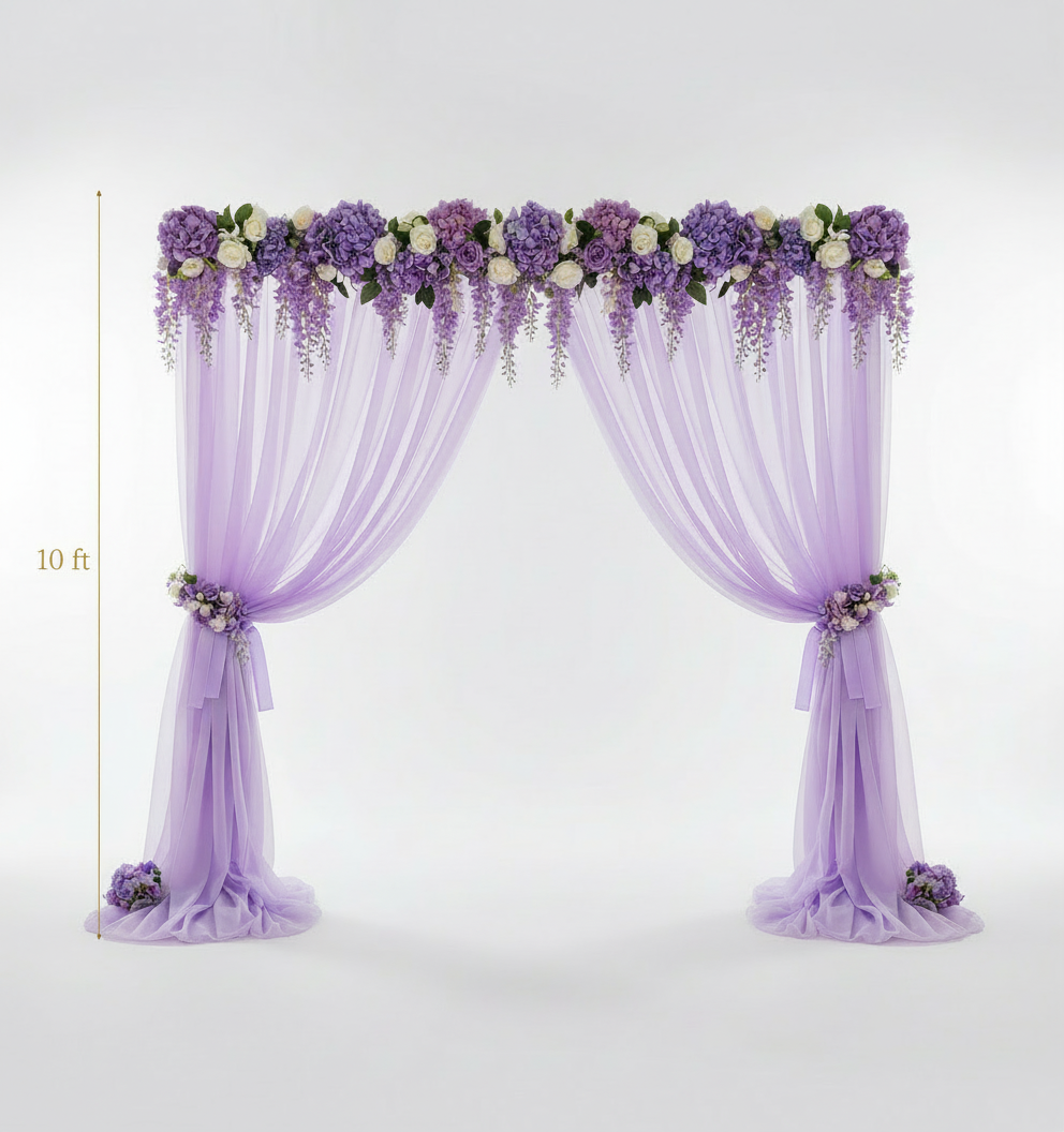 Rideaux violets style studio