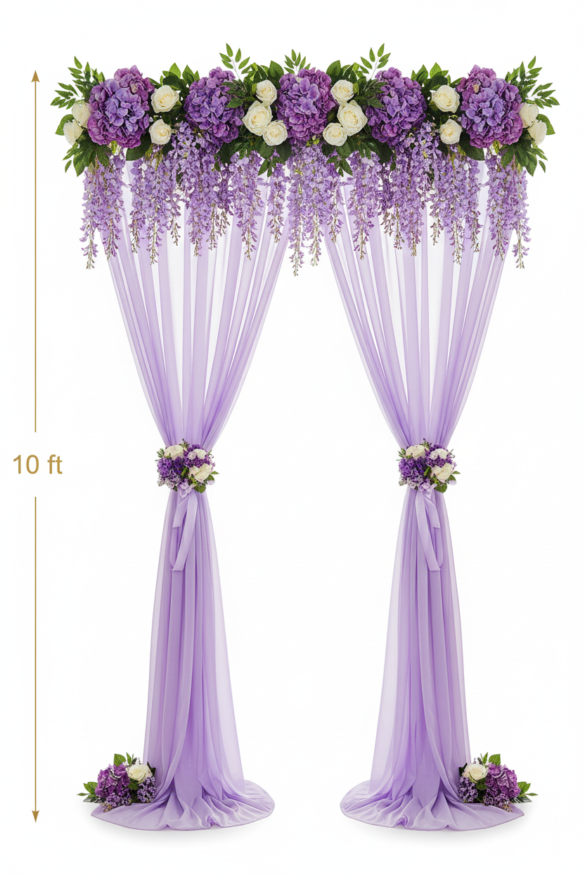 Rideaux violets suspendus