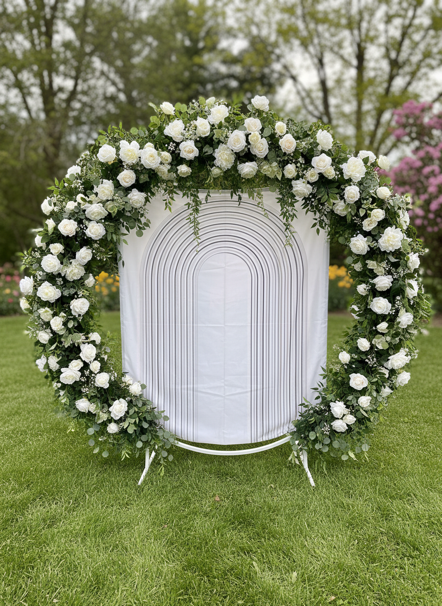 Toile arc-en-ciel sur arc